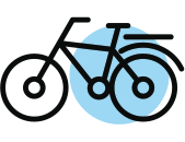 Icono Recorre rutas en bicicleta para todos los niveles.